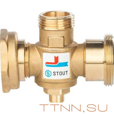 Смесительный клапан STOUT G 1 1/2M-G 1 1/2F-G 1 M 60°С Смесительный клапан STOUT G 1 1/2M-G 1 1/2F-G 1 M 60°С