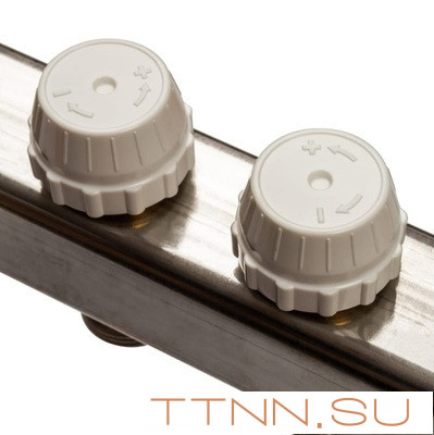 Коллектор с запорными клапанами STOUT SMS-0932-000002; с клапаном выпуска воздуха и сливом Коллектор с запорными клапанами STOUT SMS-0932-000002; с клапаном выпуска воздуха и сливом