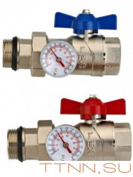 Аксессуар для котельной Wester Комплект из двух шаровых кранов 1 " с накидной гайкой и термометрами v 2 Аксессуар для котельной Wester Комплект из двух шаровых кранов 1 " с накидной гайкой и термометрами v 2