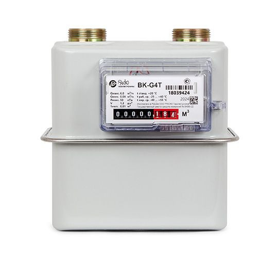 Счетчик газа ВК-G4Т Правый с ТК, 110 мм, 1 1/4 Раско Газэлектроника