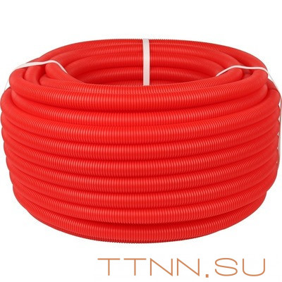 Защита труб диаметром 16-22 мм STOUT Труба гофрированная ПНД 25 мм (бухта 50м) красная Защита труб диаметром 16-22 мм STOUT Труба гофрированная ПНД 25 мм (бухта 50м) красная