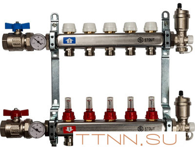 Коллектор с расходомерами STOUT SMS 0907 000005 Коллектор с расходомерами STOUT SMS 0907 000005