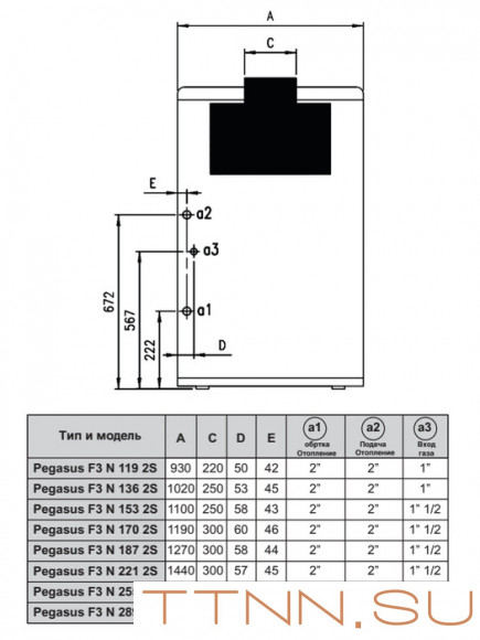 Напольный газовый котел Ferroli PEGASUS F3 N 170 2S (0E2LBAWA)