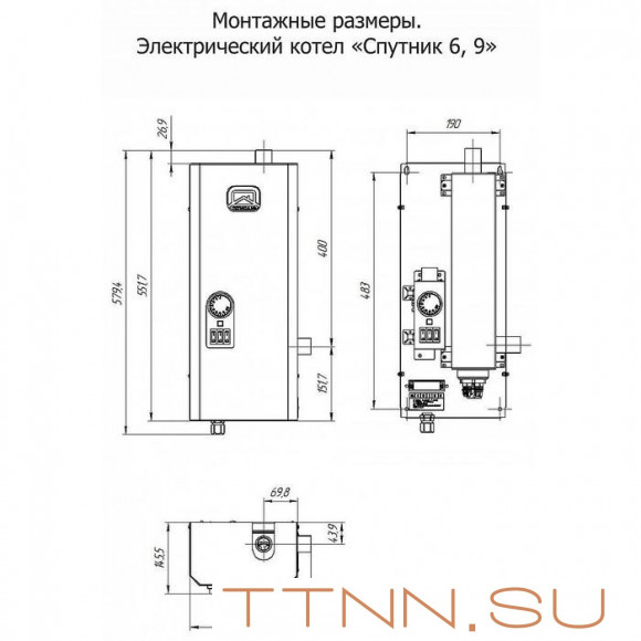 Электрический котел Теплодар СПУТНИК электро 6 белый