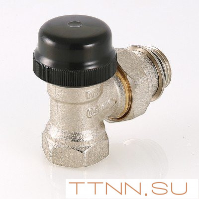 Клапан термостатический для радиатора угловой с преднастройкой Valtec KV 0,1-0,6 1/2" VT.037.N.04 Клапан термостатический для радиатора угловой с преднастройкой Valtec KV 0,1-0,6 1/2" VT.037.N.04