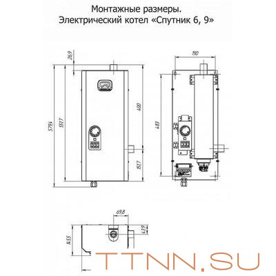 Электрический котел Теплодар СПУТНИК электро 9 белый