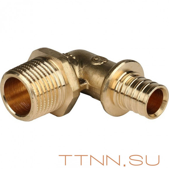 Угольник-переходник с наружной резьбой 25xR 3/4" для труб из сшитого полиэтилена Угольник-переходник с наружной резьбой 25xR 3/4" для труб из сшитого полиэтилена