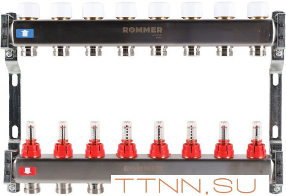 Для отопления Rommer 1"/3/4"x8 с расходомерами (RMS-1200-000008) Для отопления Rommer 1"/3/4"x8 с расходомерами (RMS-1200-000008)
