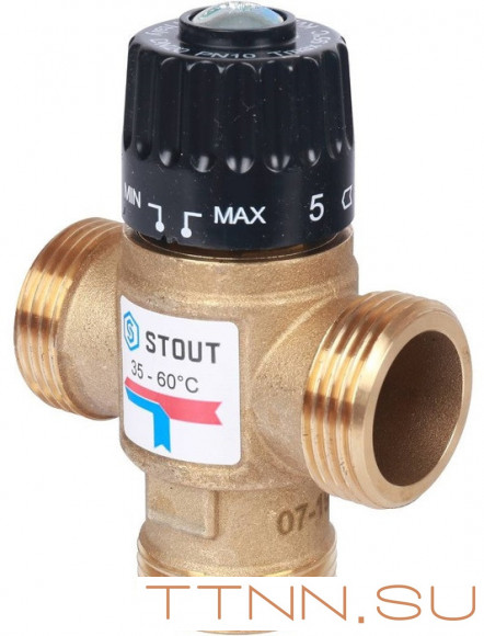 Смесительный клапан STOUT 1 НР 35-60°С KV 2,5 м3/ч Смесительный клапан STOUT 1 НР 35-60°С KV 2,5 м3/ч