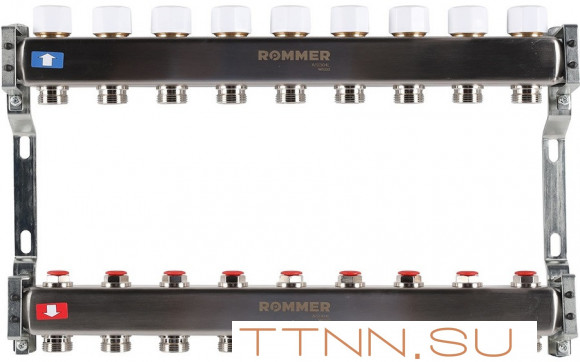 Для отопления Rommer 1"/3/4"x9 с запорными клапанами (RMS-3200-000009) Для отопления Rommer 1"/3/4"x9 с запорными клапанами (RMS-3200-000009)