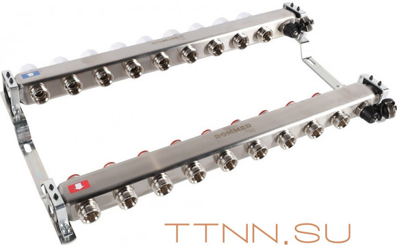 Для отопления Rommer 1"/3/4"x9 с запорными клапанами (RMS-3201-000009) Для отопления Rommer 1"/3/4"x9 с запорными клапанами (RMS-3201-000009)